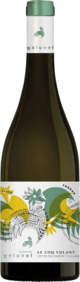 11,95 € Spedizione Gratuita | Vino bianco Domaine de Galuval Le Coq Volant Blanc A.O.C. Côtes du Rhône Rhône Francia Bottiglia 75 cl