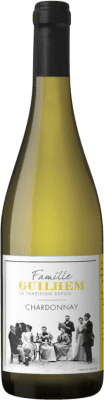 11,95 € Spedizione Gratuita | Vino bianco Domaine Guilhem I.G.P. Vin de Pays d'Oc Languedoc Francia Chardonnay Bottiglia 75 cl