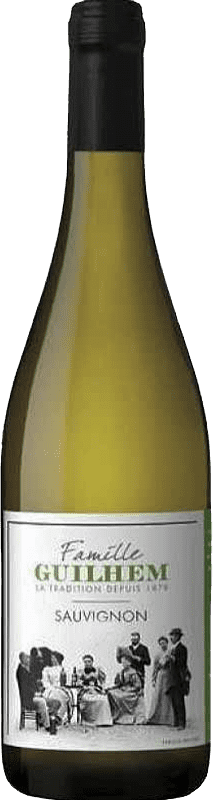 11,95 € Spedizione Gratuita | Vino bianco Domaine Guilhem I.G.P. Vin de Pays d'Oc Languedoc Francia Sauvignon Bianca Bottiglia 75 cl