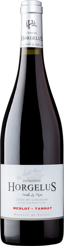 9,95 € Envío gratis | Vino tinto Domaine Horgelus Merlot Tannat Rouge I.G.P. Vin de Pays Côtes de Gascogne Francia Merlot, Nebbiolo Botella 75 cl