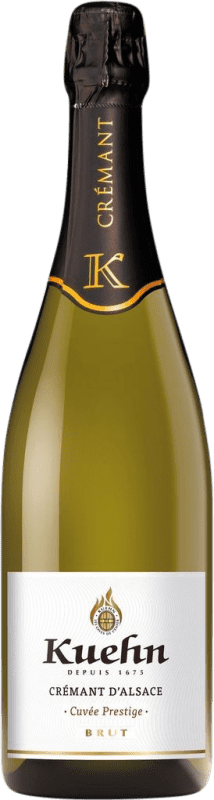 21,95 € Бесплатная доставка | Белое игристое вино Domaine Kuehn Brut — брют Prestige — Престиж A.O.C. Crémant d'Alsace Эльзас Франция Nebbiolo — Неббиоло, Chardonnay — Шардоне, Pinot Auxerrois — Пино Оксерруа 75 cl