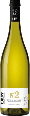 10,95 € Бесплатная доставка | Белое вино Uby Nº 2 Chardonnay Chenin I.G.P. Vin de Pays Côtes de Gascogne Франция Chardonnay, Chenin White бутылка 75 cl