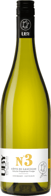 9,95 € Spedizione Gratuita | Vino bianco Domaine Uby Nº 3 Colombard Sauvignon I.G.P. Vin de Pays Côtes de Gascogne Francia Sauvignon, Colombard Bottiglia 75 cl