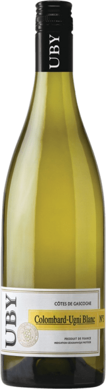 7,95 € Spedizione Gratuita | Vino bianco Uby Colombard Sauvignon I.G.P. Vin de Pays Côtes de Gascogne Francia Sauvignon, Colombard Bottiglia 75 cl