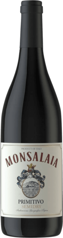 8,95 € Spedizione Gratuita | Vino Rosso Famiglia Castellani Monsalaia Semiseco — Semisecco I.G.T. Puglia Puglia Italia Primitivo Bottiglia 75 cl