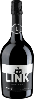15,95 € Free Shipping | Rosé Sparkling Wine Ferro 13 Link Brut Millesimato, Rosé D.O.C. Modena Italy Lambrusco Bottle 75 cl