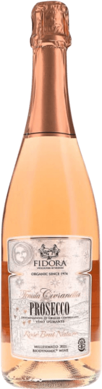 15,95 € Бесплатная доставка | Белое игристое Fidora Civranetta Spumante Rosè Природа Брута D.O.C. Prosecco Фриули-Венеция-Джулия Италия Nebbiolo, Glera бутылка 75 cl