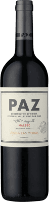 16,95 € Envío gratis | Vino tinto Finca Las Moras Paz I.G. San Juan Argentina Malbec Botella 75 cl