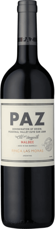 16,95 € Envio grátis | Vinho tinto Finca Las Moras Paz I.G. San Juan Argentina Malbec Garrafa 75 cl