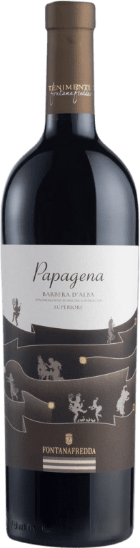 24,95 € 免费送货 | 红酒 Fontanafredda Papagena D.O.C. Barbera d'Alba 皮埃蒙特 意大利 Barbera 瓶子 75 cl