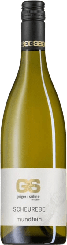 16,95 € Spedizione Gratuita | Vino bianco Geiger & Söhne Mundfein Kabinett Semisecco Semidolce Franken Germania Scheurebe Bottiglia 75 cl