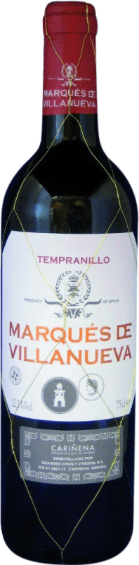5,95 € Kostenloser Versand | Rotwein Grandes Vinos Grandes Vinos y Viñedos. Marqués de Villanueva D.O. Cariñena Aragón Spanien Tempranillo Flasche 75 cl