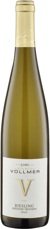 10,95 € Free Shipping | White wine Heinrich Vollmer 50 HL Spätlese Dry Q.b.A. Pfälz Pfälz Germany Riesling Bottle 75 cl