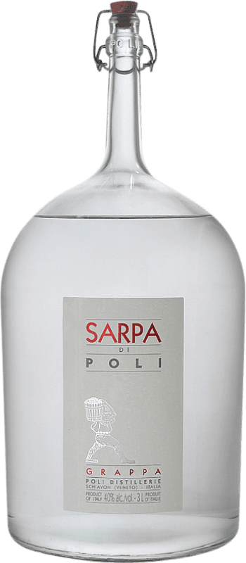 119,95 € Envio grátis | Aguardente Grappa Jacopo Poli Sarpa Barrique Big Mama I.G.T. Venezia Venecia Itália Merlot, Cabernet Sauvignon Garrafa Especial 3 L