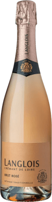27,95 € Бесплатная доставка | Розовое игристое вино Château Langlois Brut — брют Rosé — Розе A.O.C. Crémant de Loire Луара Франция Cabernet Franc — Каберне Фран, Nebbiolo — Неббиоло 75 cl