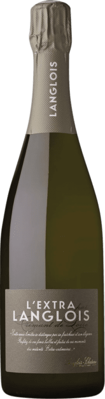 14,95 € 送料無料 | 白のスパークリングワイン Château Langlois L'Extra Brut — ブリュット Blanc de Blancs A.O.C. Crémant de Loire ロワール フランス 75 cl