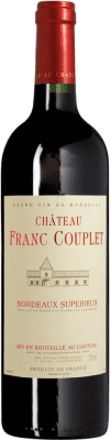 10,95 € 免费送货 | 红酒 Les Vins de Saint Saturnin Château Franc Couplet A.O.C. Bordeaux Supérieur 波尔多 法国 Merlot, Cabernet Sauvignon, Cabernet Franc 瓶子 75 cl