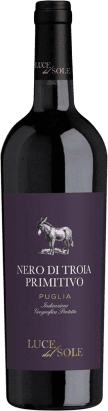 13,95 € Spedizione Gratuita | Vino Rosso Luce del Sole Nero di Troia Primitivo I.G.T. Puglia Puglia Italia Nebbiolo, Nero di Troia 75 cl