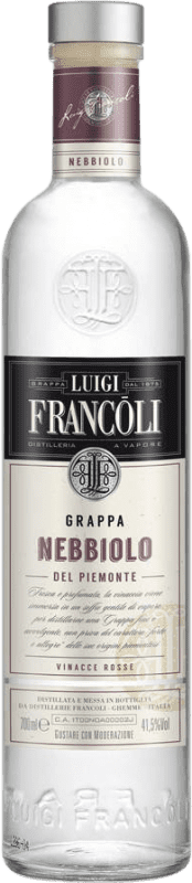 33,95 € Envio grátis | Aguardente Grappa Luigi Francoli Itália Nebbiolo Garrafa 70 cl