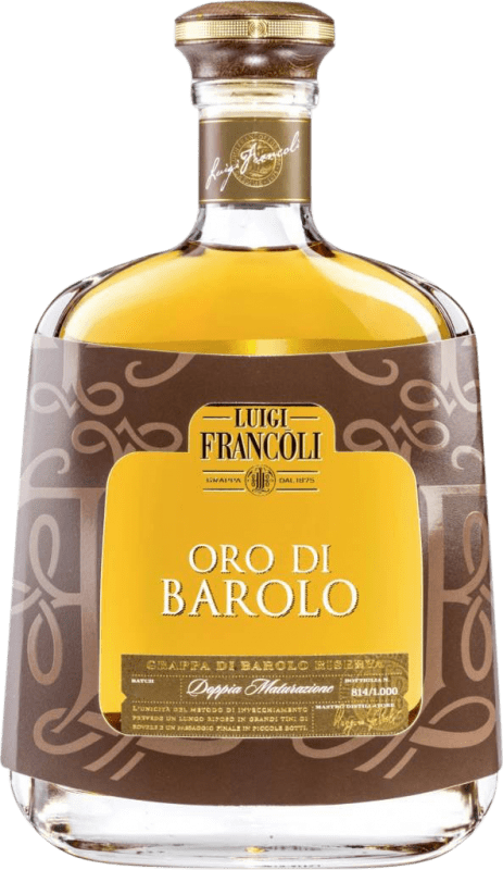 84,95 € Envio grátis | Grappa Luigi Francoli Oro — Edição Ouro D.O.C.G. Barolo Itália Garrafa 70 cl