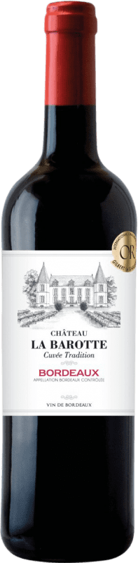 9,95 € Spedizione Gratuita | Vino Bianco Maison Le Star Château la Barotte A.O.C. Bordeaux bordò Francia Merlot, Cabernet Sauvignon 75 cl Senza Alcol