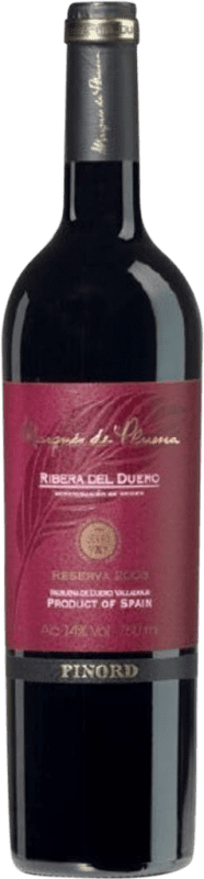 24,95 € Spedizione Gratuita | Vino rosso Marqués de Pluma Riserva D.O. Ribera del Duero Castilla y León Spagna Tempranillo Bottiglia 75 cl