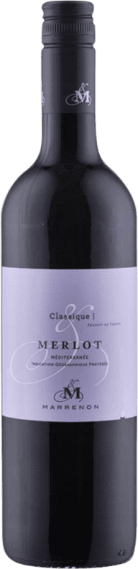 12,95 € Envío gratis | Vino Tinto Marrenon Méditerranée Classique — Clásico Provence Francia Merlot Botella 75 cl