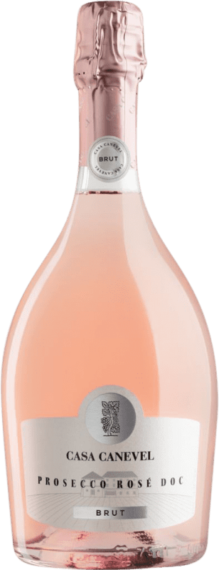 21,95 € Бесплатная доставка | Розовое игристое вино Masi Casa Canevel Brut — брют Rosé — Розе D.O.C. Prosecco Venecia Италия Nebbiolo — Неббиоло, Glera — Глера 75 cl