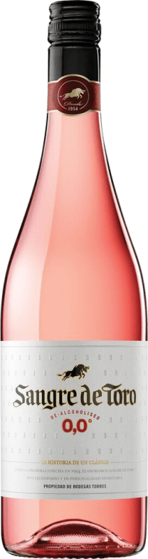 9,95 € Envío gratis | Vino rosado Miguel Torres Sangre de Toro Rosado D.O. Catalunya Cataluña España Syrah, Cabernet Sauvignon Botella 75 cl Sin Alcohol