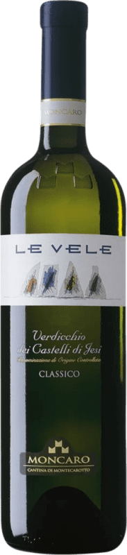 7,95 € Envío gratis | Vino blanco Moncaro Le Vele D.O.C. Verdicchio dei Castelli di Jesi Marcas Italia Verdicchio Botella 75 cl