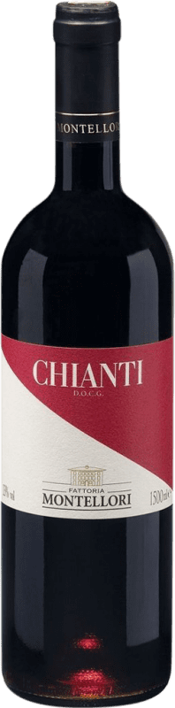 9,95 € Spedizione Gratuita | Vino rosso Montellori D.O.C.G. Chianti Italia Sangiovese Bottiglia 1 L