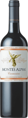 23,95 € 免费送货 | 红酒 Montes Alpha I.G. Valle Central 中央谷地 智利 Cabernet Sauvignon, Carmenère 瓶子 75 cl