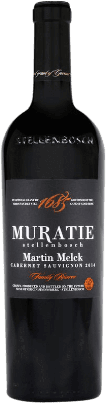 51,95 € 免费送货 | 红酒 Muratie Estate Family Reserve 预订 I.G. Stellenbosch 斯泰伦博斯 南非 Cabernet Sauvignon 瓶子 75 cl