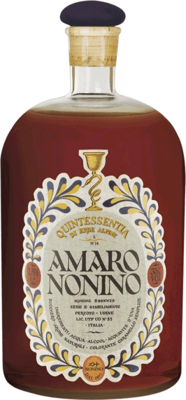 91,95 € Бесплатная доставка | Аперитив Nonino Amaro Quintessentia di Erbe Alpine Италия Специальная бутылка 2 L