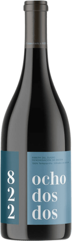 13,95 € Envío gratis | Vino tinto Pagos de Anguix 822 Ocho Dos Dos Tinta del País D.O. Ribera del Duero Castilla y León España Tempranillo Botella 75 cl