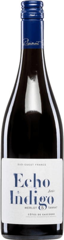 9,95 € Free Shipping | Red Wine Plaimont Echo Indigo I.G.P. Vin de Pays Côtes de Gascogne France Merlot, Nebbiolo Bottle 75 cl