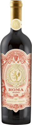 14,95 € Бесплатная доставка | Красное вино Poggio Le Volpi Rosso D.O.C. Roma Лацио Италия Syrah, Montepulciano, Cesanese бутылка 75 cl