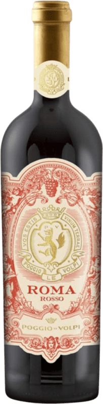 14,95 € Бесплатная доставка | Красное вино Poggio Le Volpi Rosso D.O.C. Roma Лацио Италия Syrah, Montepulciano, Cesanese бутылка 75 cl