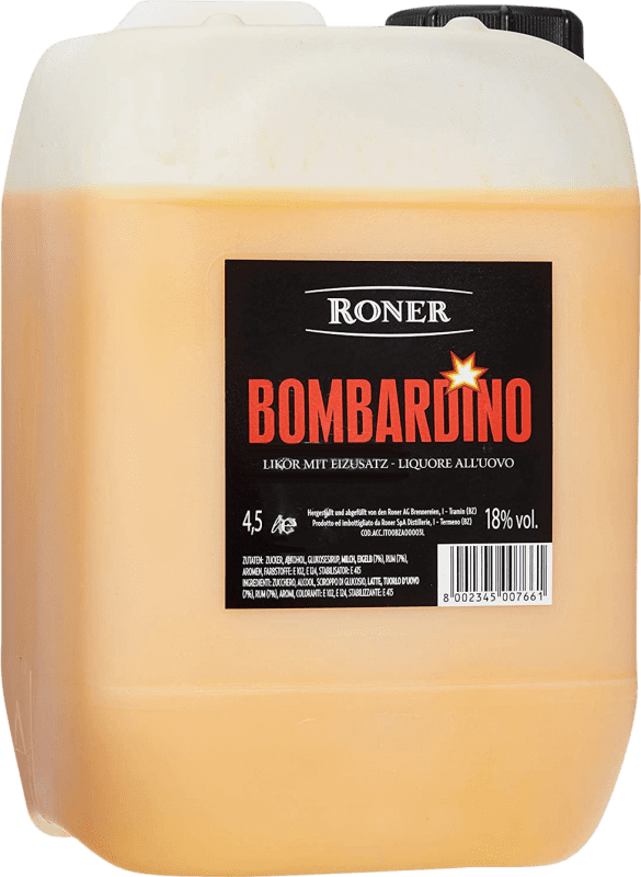 128,95 € Envio grátis | Licores Roner Bombardino Itália Garrafão 4,5 L