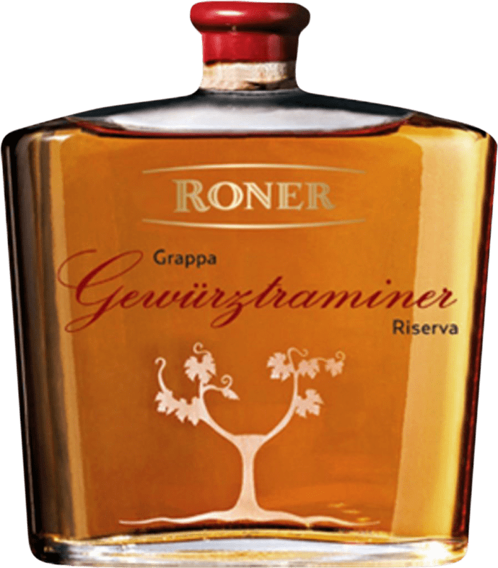 127,95 € Envio grátis | Aguardente Grappa Roner Reserva Itália Gewürztraminer Garrafa 70 cl