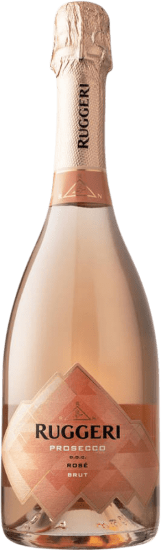 18,95 € Kostenloser Versand | Rosé Sekt Ruggeri Millesimato Rosé Brut D.O.C. Prosecco Friaul-Julisch Venetien Italien Flasche 75 cl