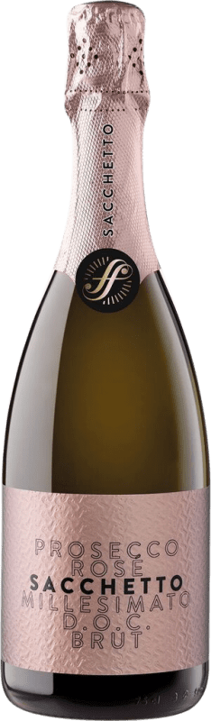 16,95 € Envio grátis | Espumante rosé Sacchetto Spumante Rosé Brut I.G.T. Venezia Venecia Itália Merlot, Nebbiolo Garrafa 75 cl