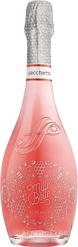 13,95 € 送料無料 | ロゼスパークリングワイン Sacchetto Mille Bolle Spumante Rosé Brut I.G.T. Venezia Venecia イタリア Merlot, Pinot Black, Nebbiolo ボトル 75 cl