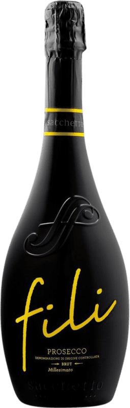 15,95 € Kostenloser Versand | Weißer Sekt Sacchetto Fili Millesimato VSQA Brut D.O.C. Prosecco Venecia Italien Glera Flasche 75 cl