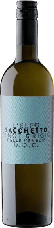 10,95 € Envio grátis | Vinho Branco Sacchetto L'Elfo I.G.T. Delle Venezie Venecia Itália Pinot Cinzento 75 cl
