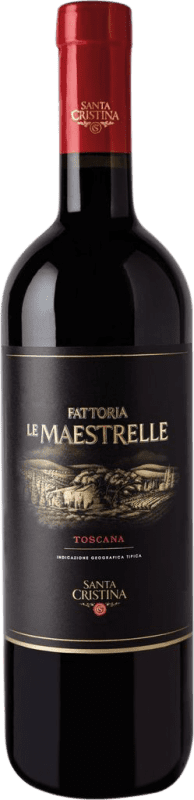 15,95 € 免费送货 | 红酒 Santa Cristina Le Maestrelle I.G.T. Toscana Marcas 意大利 Merlot, Syrah, Sangiovese 瓶子 75 cl