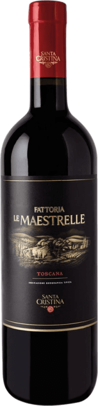 11,95 € Envío gratis | Vino tinto Santa Cristina Le Maestrelle I.G.T. Toscana Marcas Italia Merlot, Syrah, Sangiovese Botella 75 cl