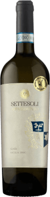 10,95 € Spedizione Gratuita | Vino bianco Settesoli Appassimento D.O.C. Sicilia Sicilia Italia Grillo Bottiglia 75 cl