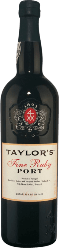 17,95 € 免费送货 | 加强葡萄酒 Taylor's Ruby — 红宝石波特 I.G. Porto 波尔图 葡萄牙 Nebbiolo — 内比奥罗, Touriga Nacional, Tinta Roriz, Tinta Cão, Tinta Barroca 瓶装 75 cl