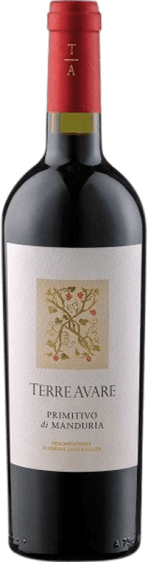 10,95 € Kostenloser Versand | Rotwein Terre Avare D.O.C. Primitivo di Manduria Apulien Italien Primitivo Flasche 75 cl